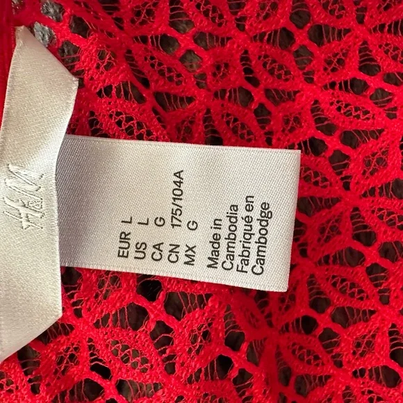 H&M Vibrant Red Lace Blouse - Picture 4 of 5